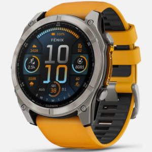 Garmin fenix 8 51mm Sapphire Titanium GPS Watch with Orange Band 010-02905-10