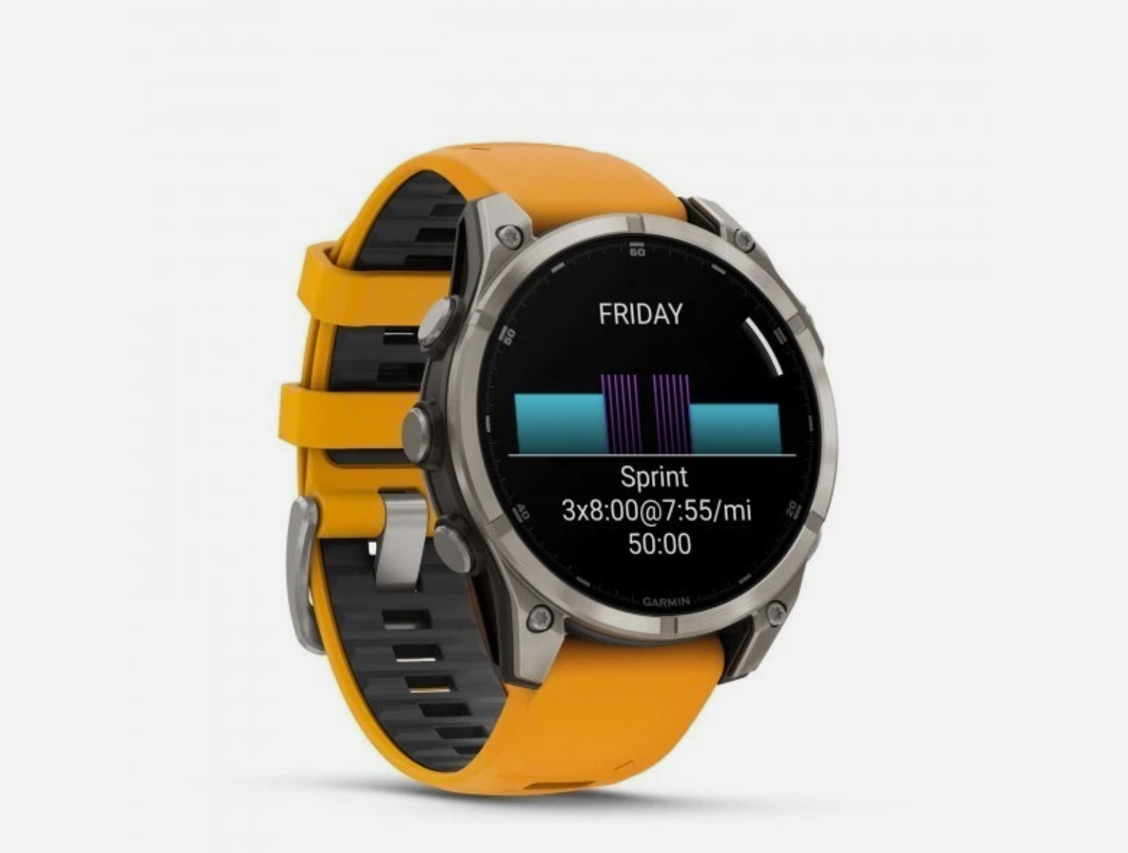 Garmin Fenix 8 47mm Sapphire Titanium with Orange Graphite Band 010-02904-10 - Image 2