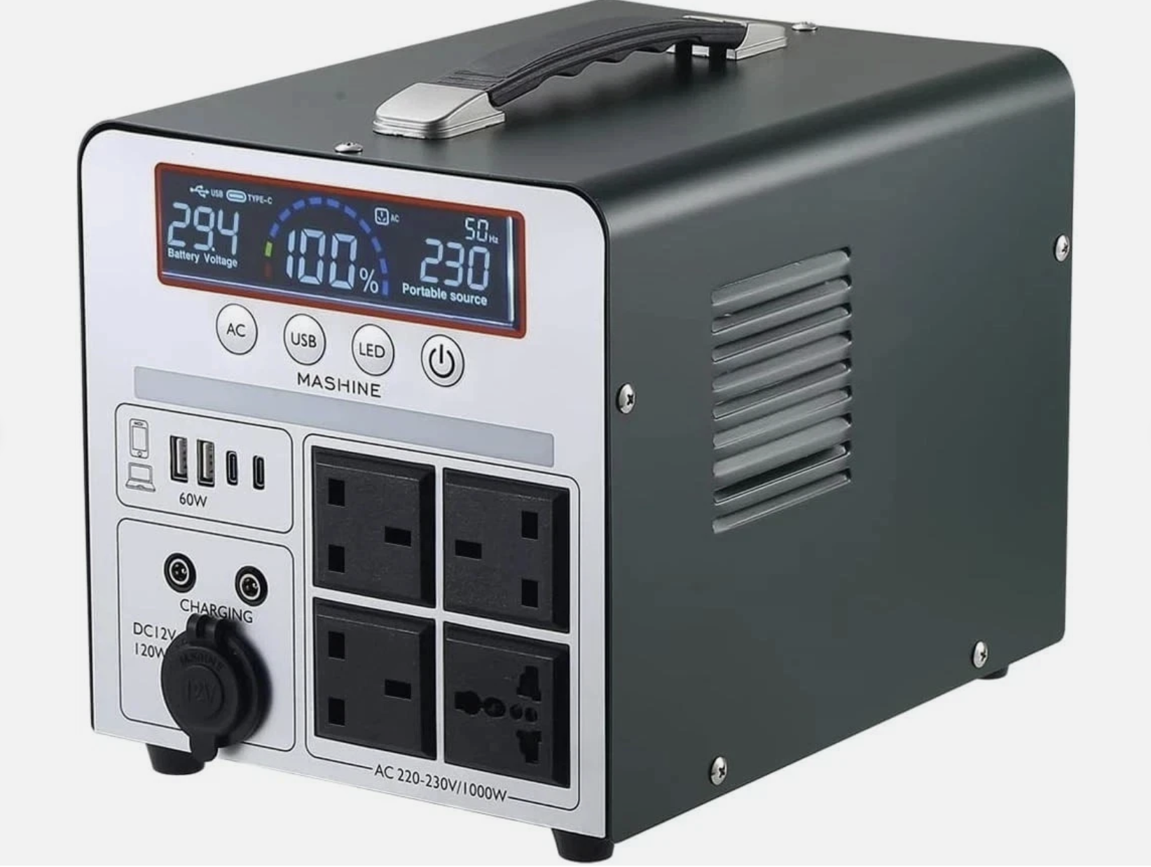 Mashine Power Station 1000W/666Wh, Portable Rechargeable Generator Inverter - Image 5