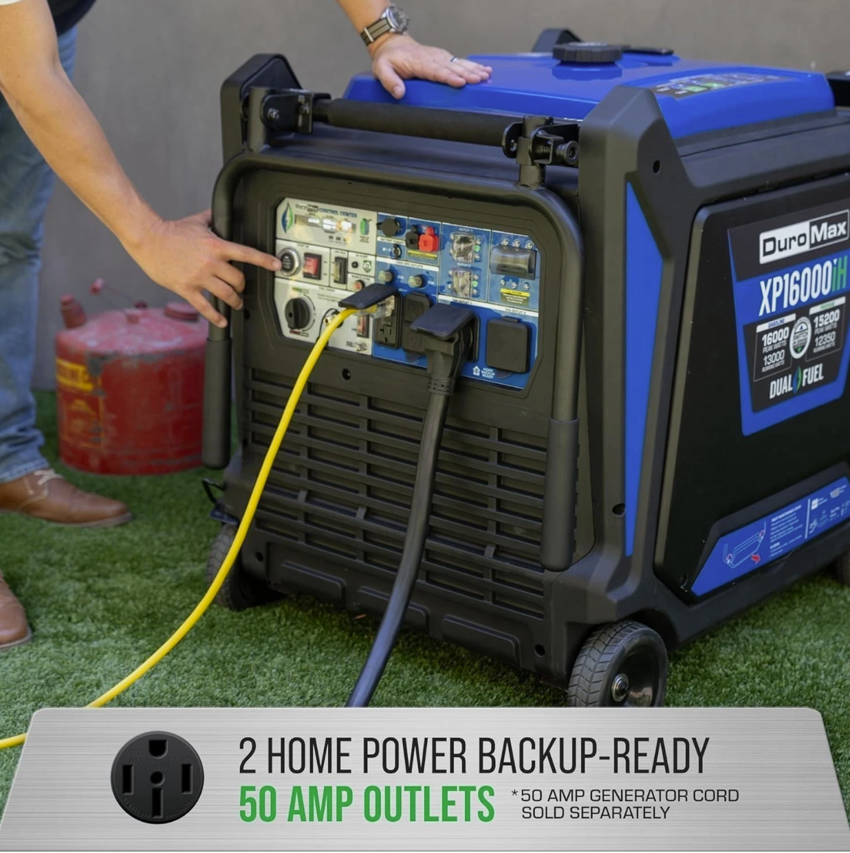 DuroMax XP16000iH 16,000-Watt Dual Fuel Portable Digital Inverter Generator - Gas & Prop - Image 2