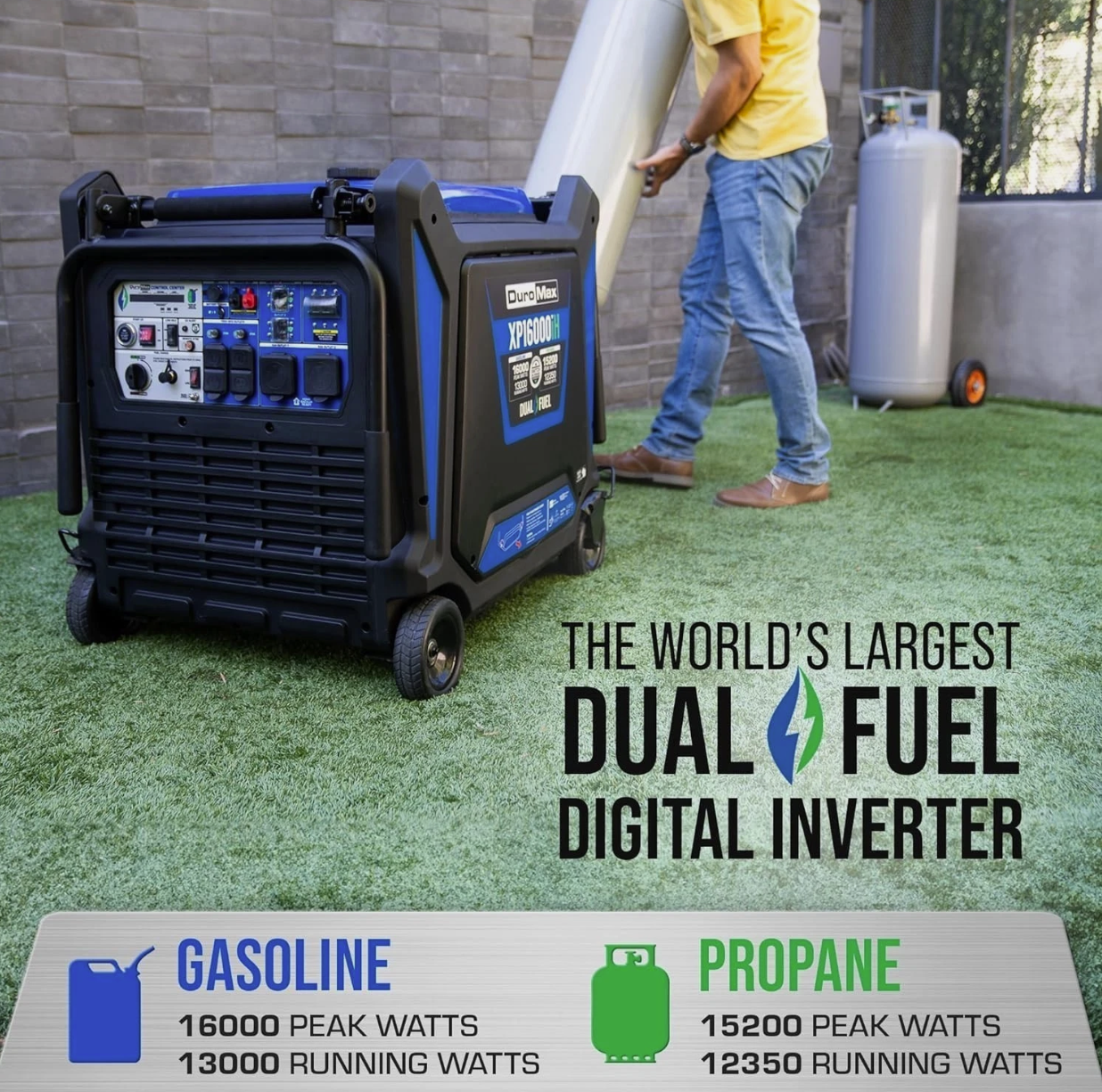 DuroMax XP16000iH 16,000-Watt Dual Fuel Portable Digital Inverter Generator - Gas & Prop - Image 6