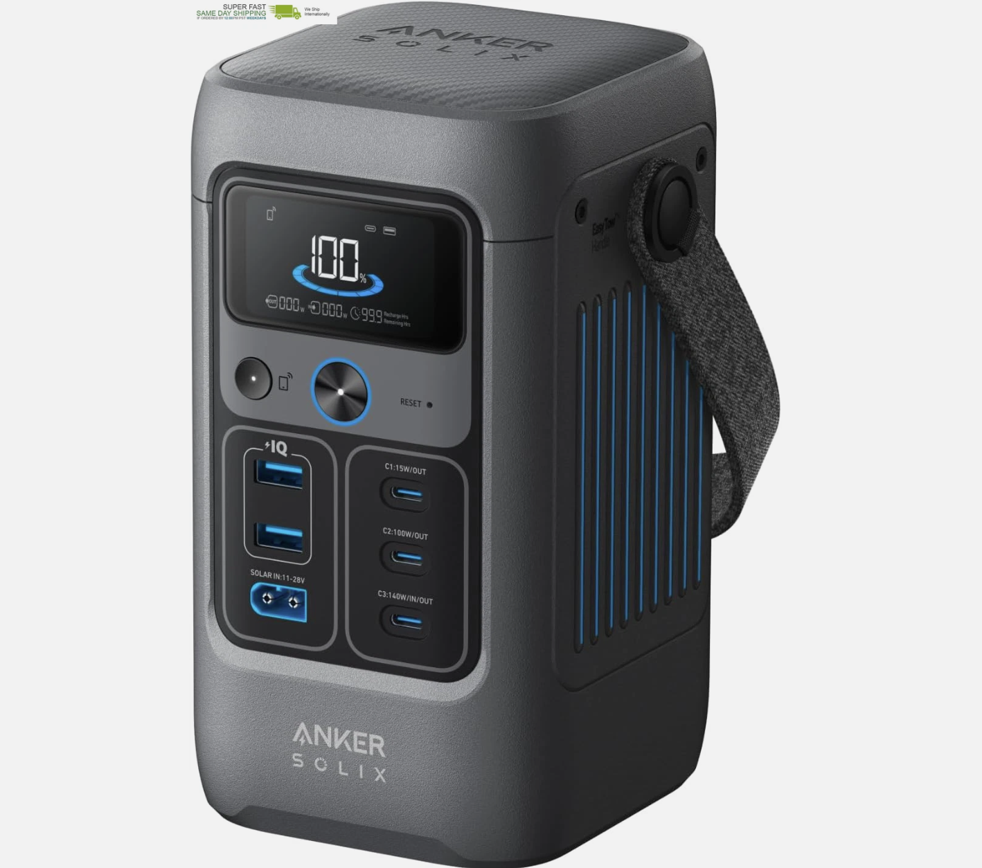 Power Bank Station, 192Wh Portable Power Station, Lifepo4 Battery, 200W Solar