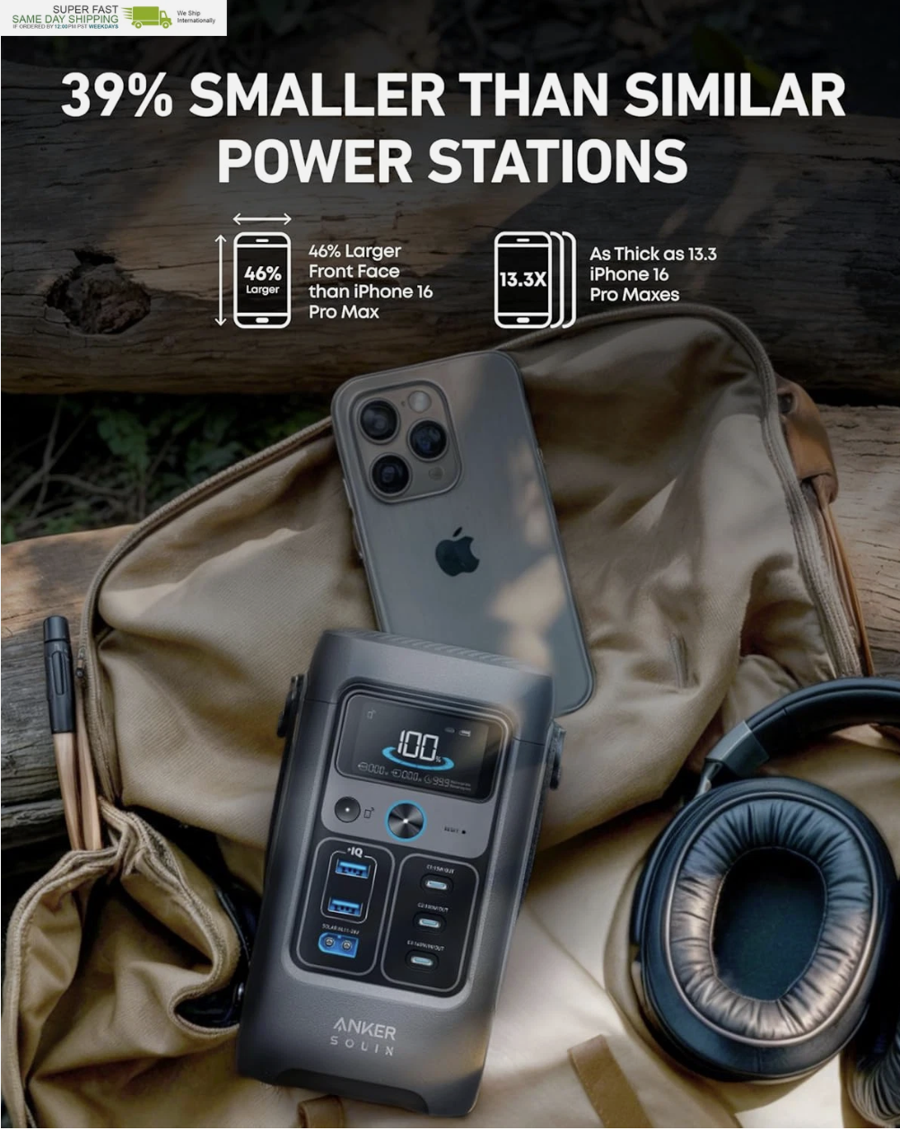 Power Bank Station, 192Wh Portable Power Station, Lifepo4 Battery, 200W Solar - Image 4