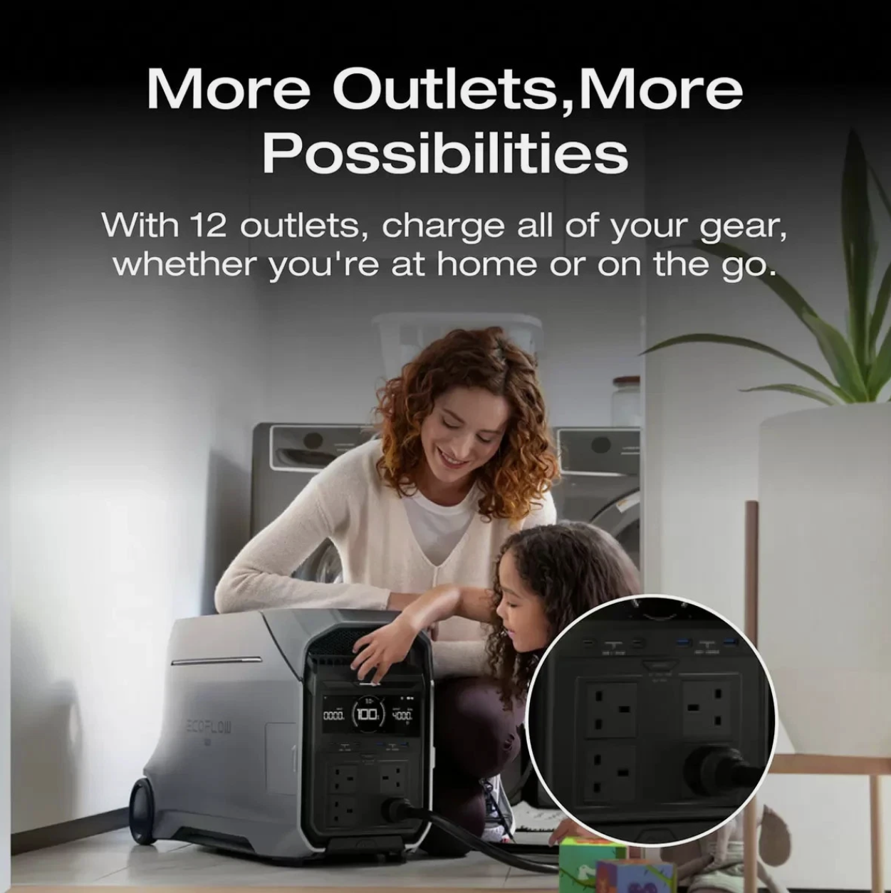 Portable Power Station 4096Wh LiFePO4 4000W Backup EcoFlow Delta 3 Pro - Image 4